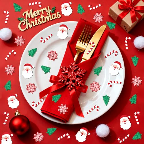 Christmas Confetti Glitter Tree Decorations Santa Claus Snowflakes Candy Canes Sprinkles P286461