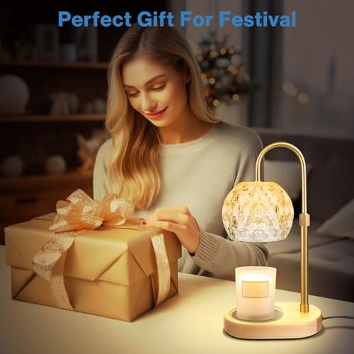 Adjustable Height Dimmable Candle Warmer Lamp with 2 Bulbs Timer A892357