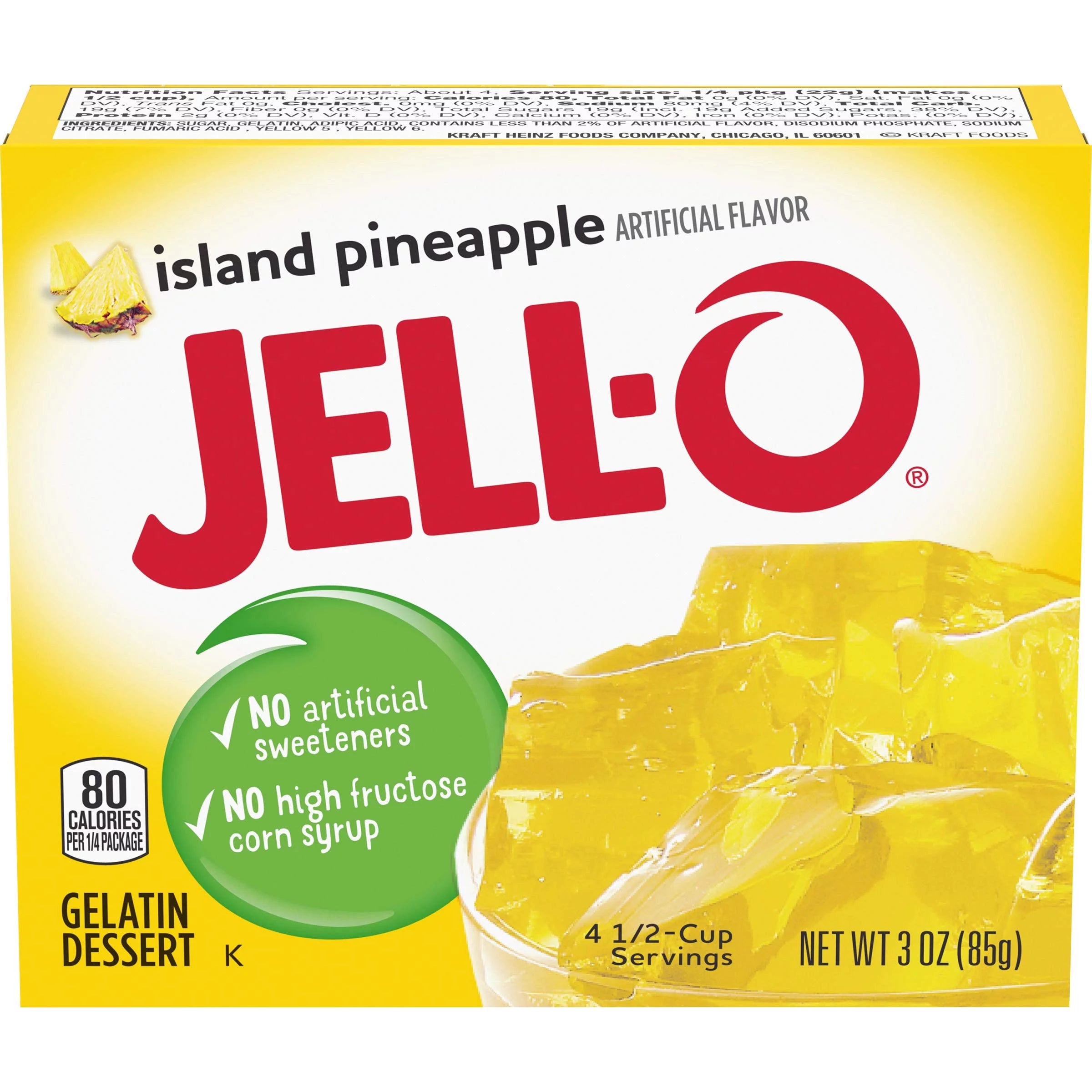 Pineapple Gelatin Mix (3 Oz Boxes, Pack Of 6) A590996