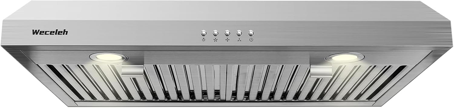 30 Inch Stainless Steel Under Cabinet Range Hood with Baffle Filters and 2 LED Lights Z11234