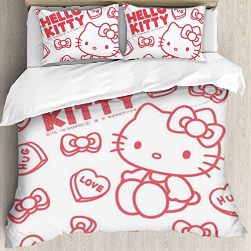 Pink Black 3pcs Bedding Set Comforter Duvet Cover Set X23597