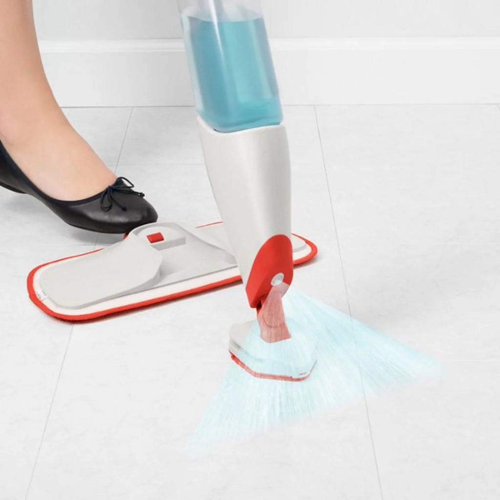 Microfiber Refillable Wet Floor Spray Mop with Slide Out Scrubber O910