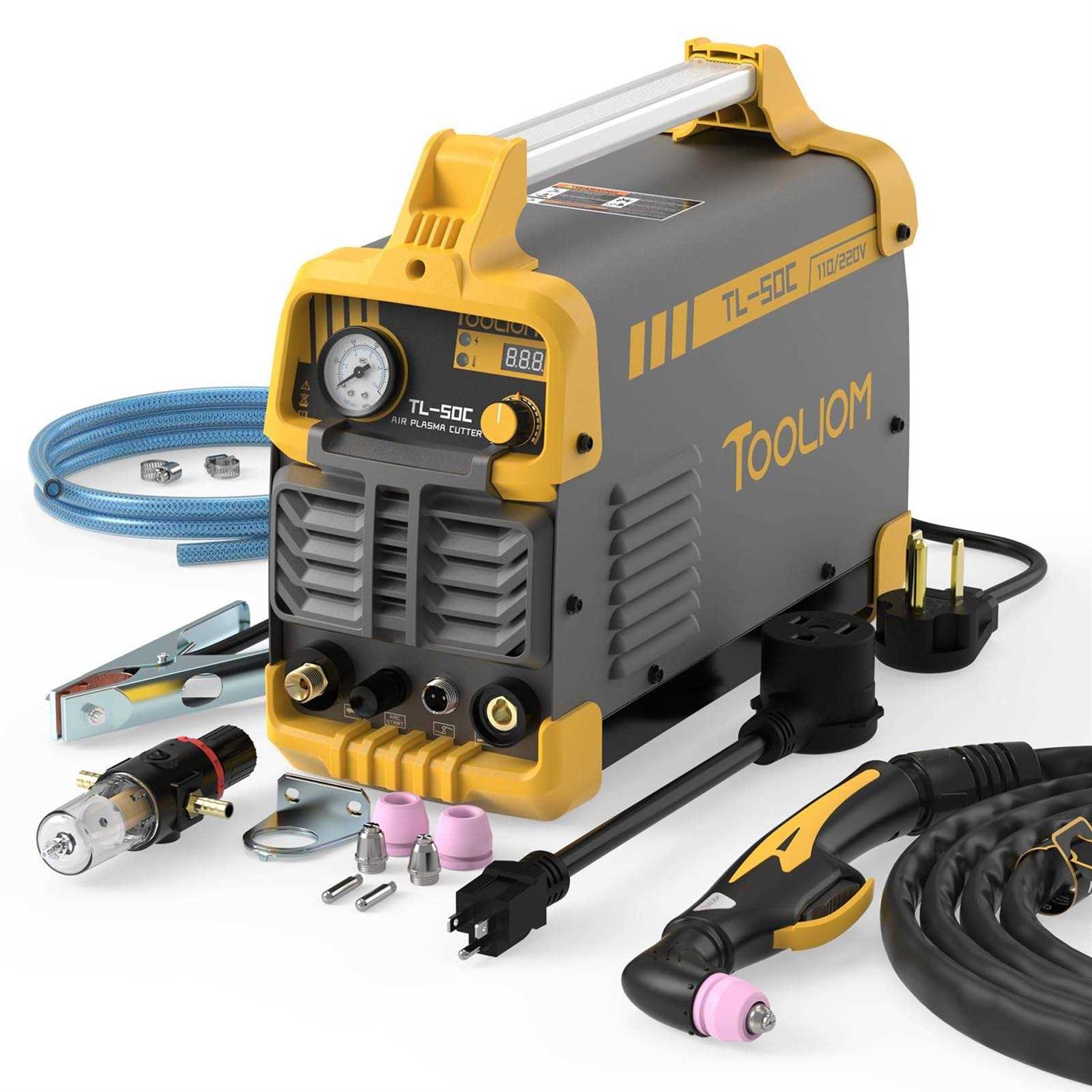50A Non-Touch Pilot Arc Air Plasma Cutter Dual Voltage 110v/220v IGBT Inverter Metal Cutting Machine 1/2 Clean Cut G281078