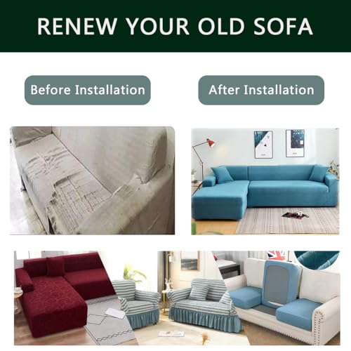 2 pcs Spandex Non Slip Sectional Sofa Covers E842618
