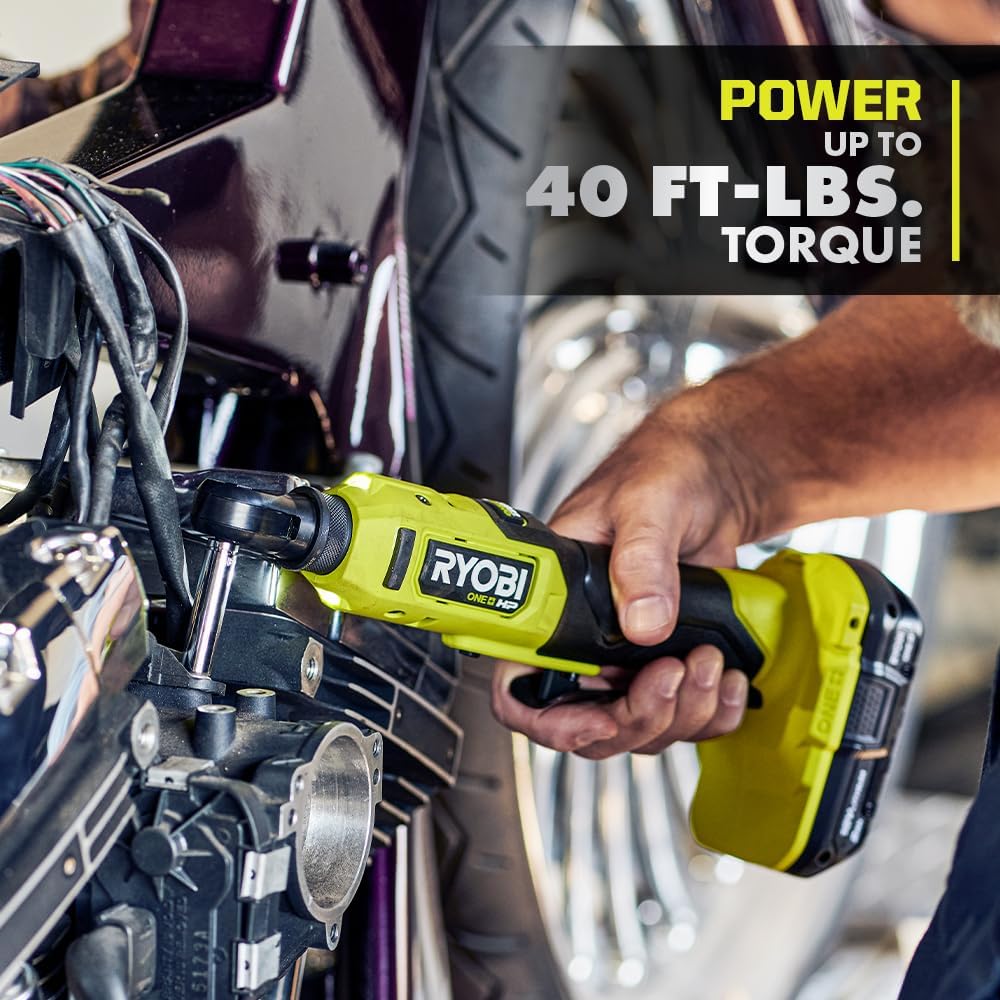 18V 1/4" Brushless Cordless Compact Electric Ratchet Kit with 2.0Ah Lithium Battery and Charger D421