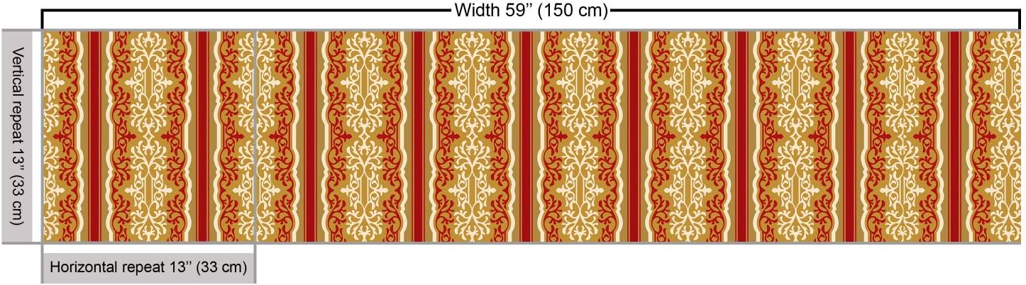 Orient Fabric by The Yard, Ruby Pale Coffee Cream Decorative Fabric Q997127