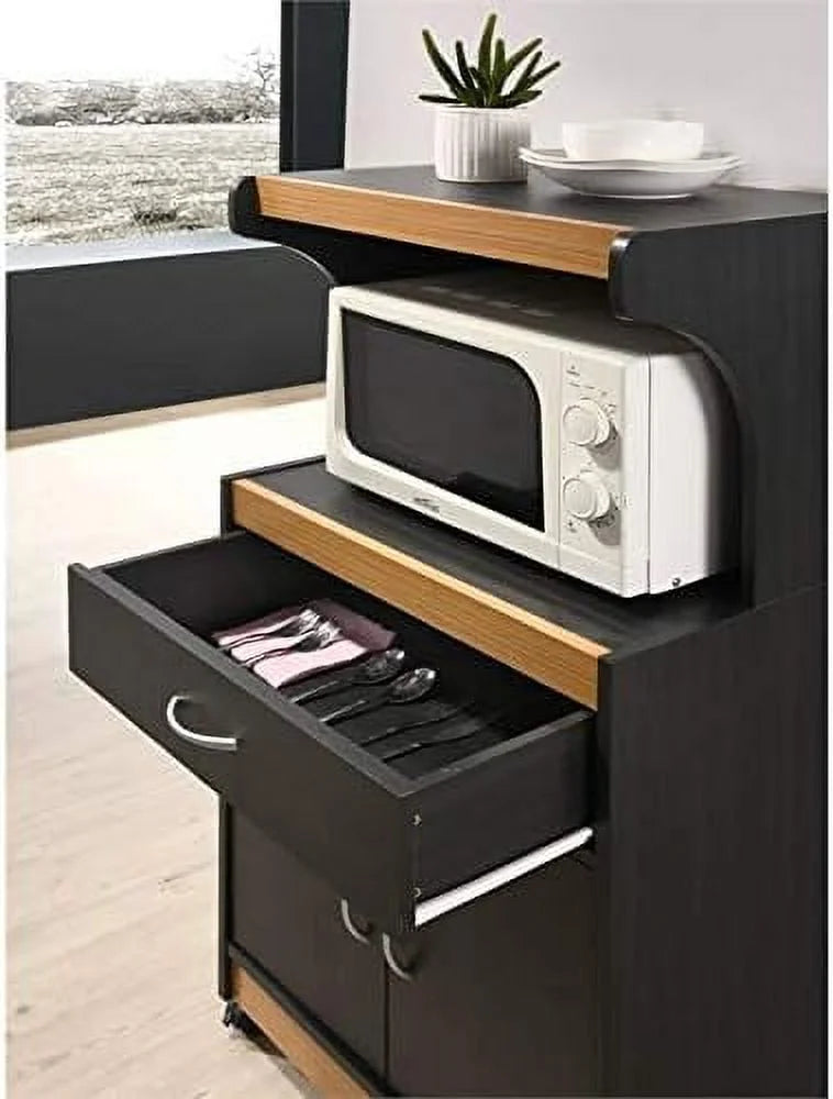 Black Beech Microwave Kitchen Cart P132463