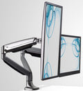 Height Adjustable Dual Monitor Desk Mount, Fits Up To 32 Inch Screens, VESA 75x75 and 100x100, 20 Lb Capacity, Black, Silver N20275