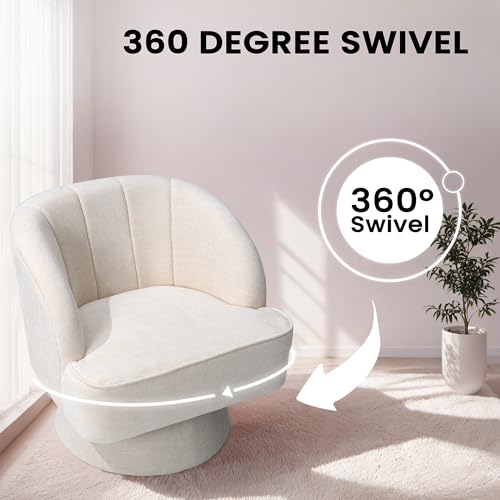 Beige Linen Swivel Accent Chair K848