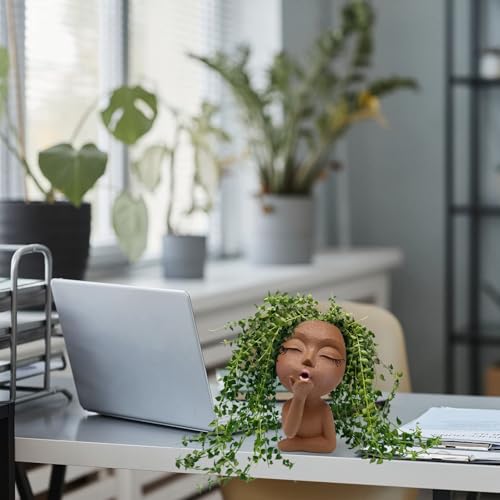 Cute Resin Face Planter Pot R3244