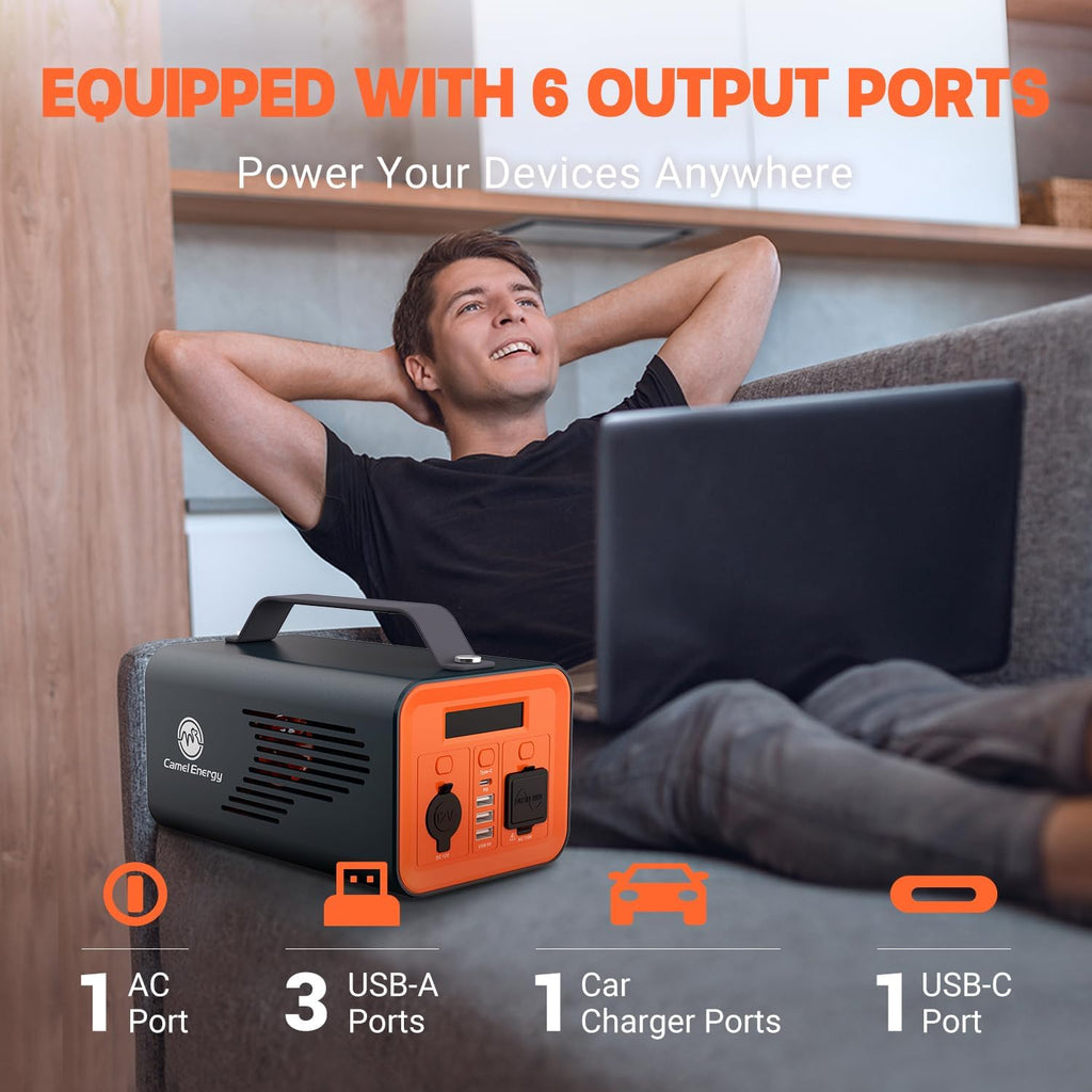 Portable Power Station 230Wh 200W LiFePO4 Battery Backup AC Outlet PD 60W L433835
