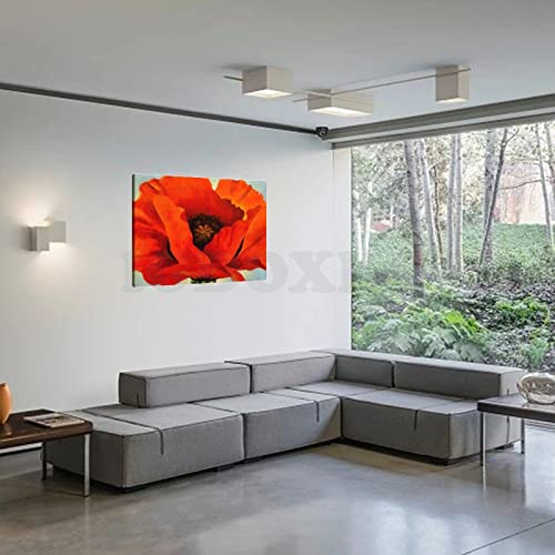 Red Flowers Canvas Wall Art Poster 12x08inch Unframe-Style G65097