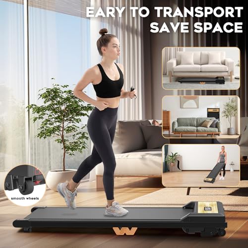 Under Desk Walking Treadmill with 265LBS Weight Capacity, 2 in 1 Portable Compact Treadmill U3159