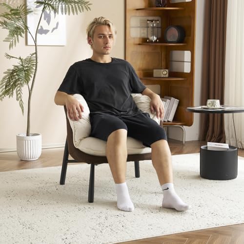 Black & Gray Velvet Barrel Chair with Metal Legs J433369