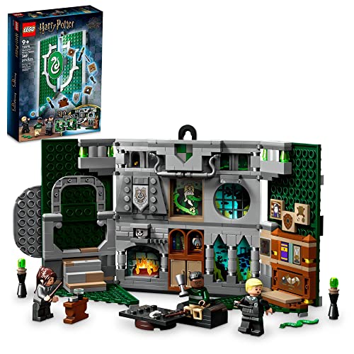 LEGO Harry Potter Slytherin House Banner Building Set 76410 with Draco Malfoy Minifigure A498