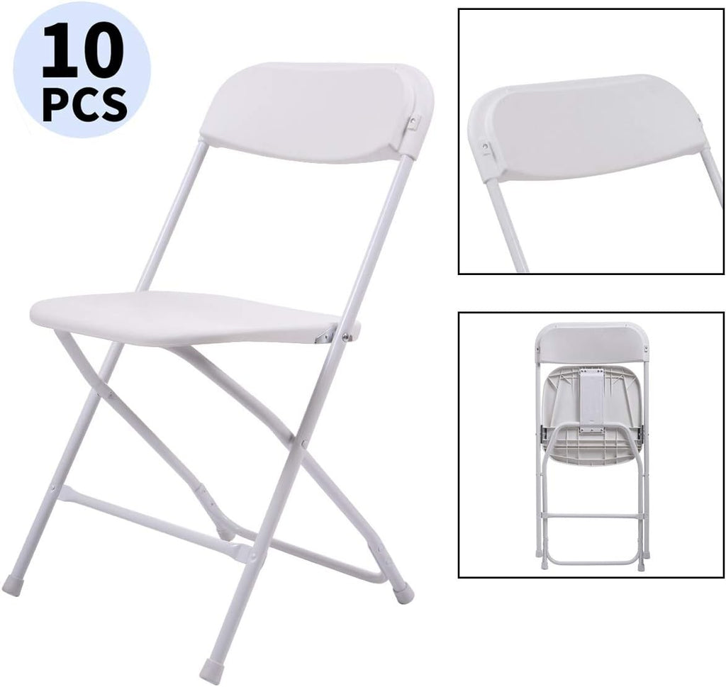 10-Pack White Plastic Folding Chair R575