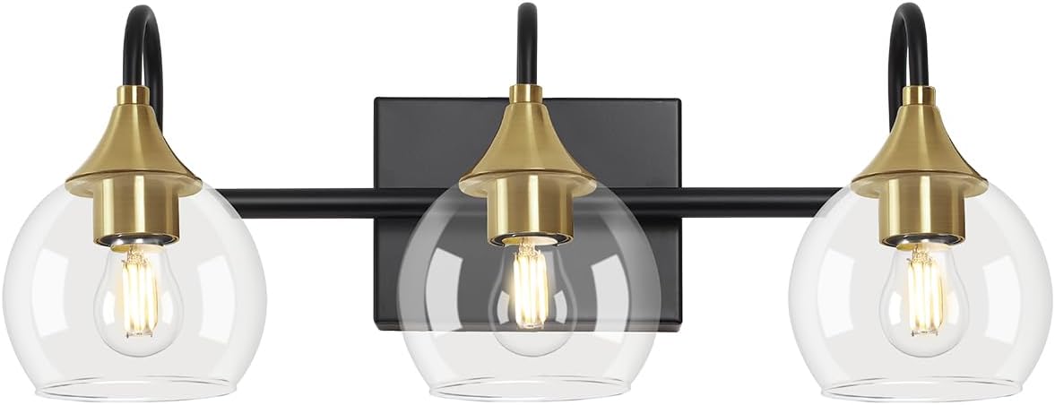 Black Gold 3 Light Bathroom Vanity Light H252103