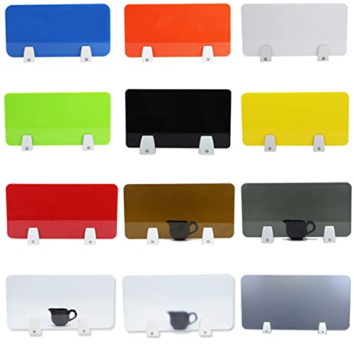 White 12x20 Acrylic Desk Divider with Clips J876141