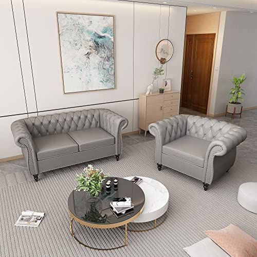 Beige Velvet Sofa Loveseat Chair 3 Piece Set W6541