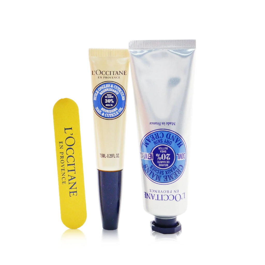 Shea Butter Hand Cream 30ml + Shea Butter Nail & Cuticle Nourishing Oil 7.5ml + Nail File 3pcs L527