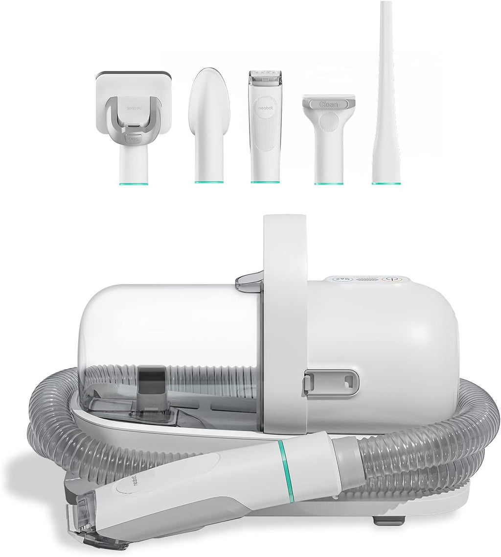 Pet Grooming Kit & Vacuum Suction 99% Pet Hair, Professional Grooming Clippers with 5 Grooming Tools S859