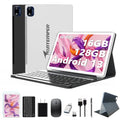 Android Tablet 10.1 Inch 16GB RAM 128GB ROM 2 in 1 Tablet with Keyboard Mouse Pen Octa-Core 2.0Ghz 7000mAh 1080FHD 13MP Camera Silvery K9409