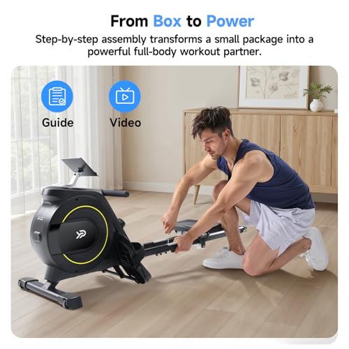 Magnetic Rowing Machine, 350 LB Capacity, 16-Level Resistance, Foldable N159460