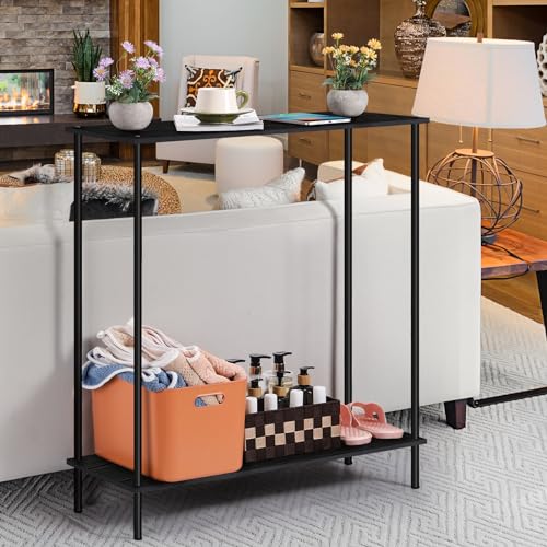 Brown 2 Tier Narrow Console Table W2637