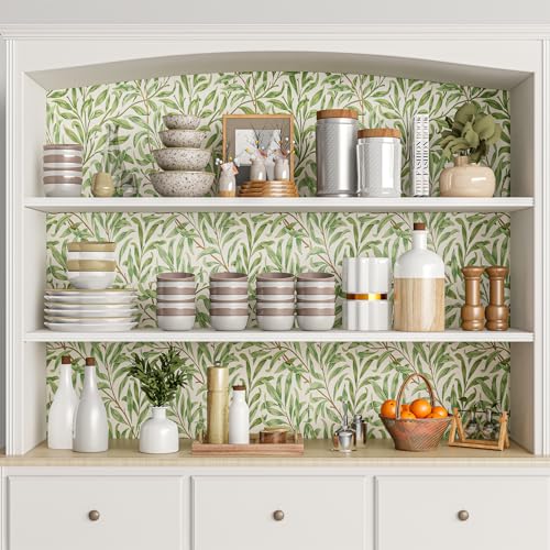 Sage Green Floral Peel and Stick Wallpaper 17.7in X 9.8ft V132