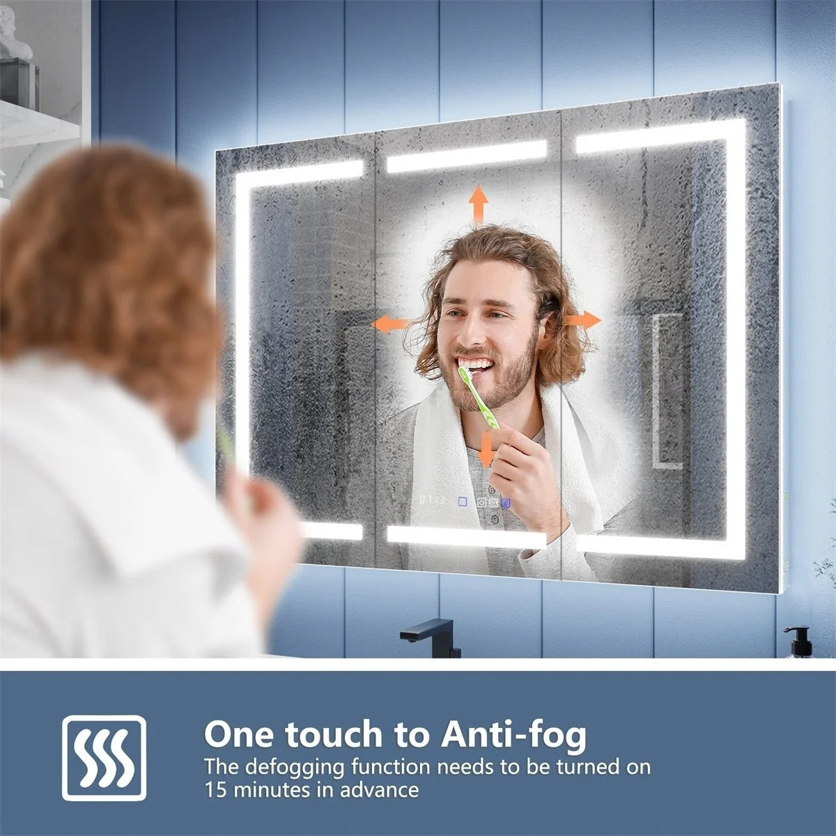 54" x 36" LED Lighted Mirrored Medicine Cabinet O2580