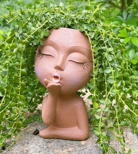 Cute Resin Face Planter Pot R3244
