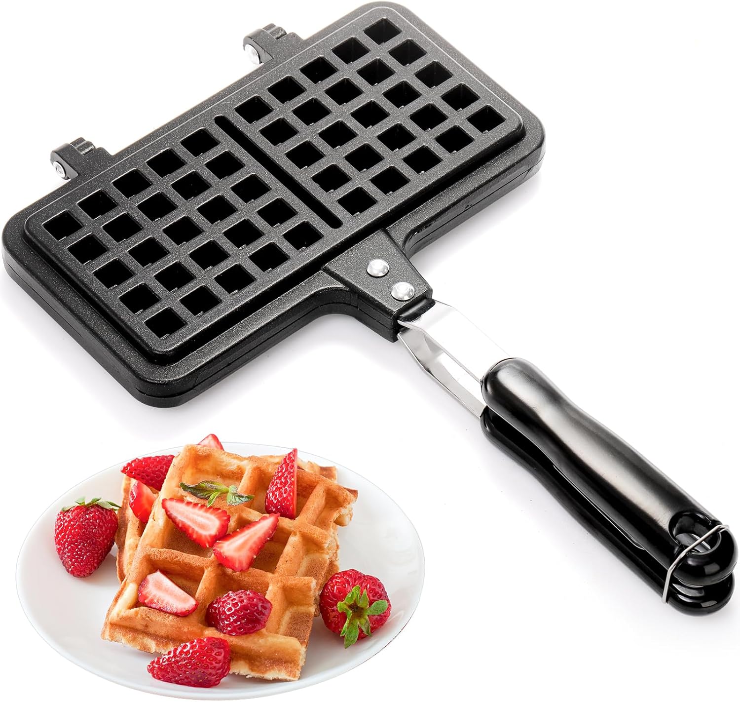 Non-stick Aluminum Waffle Maker with Long Handle K580
