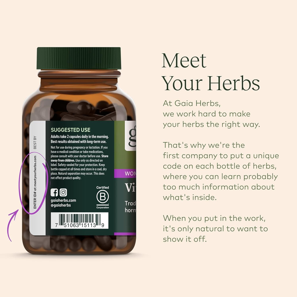 60 Vegan Capsules Herbal Supplement with Vitex Berry & Schisandra M3438