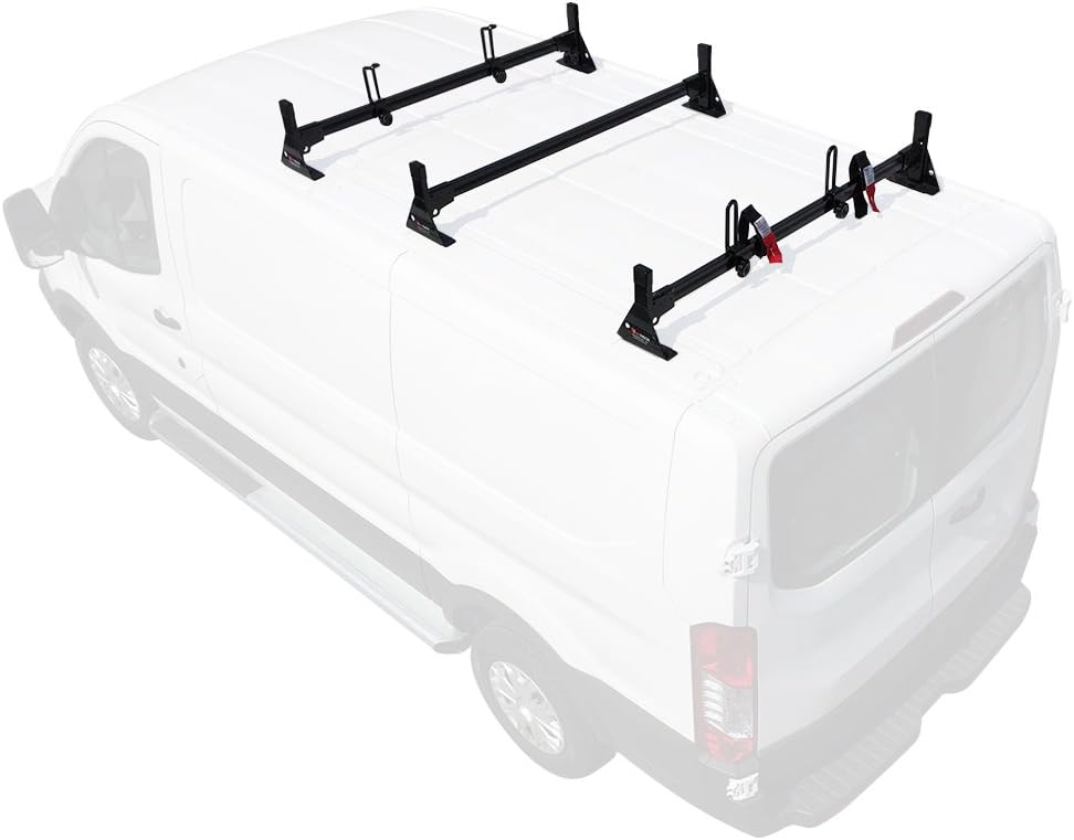 Aluminum White 3 Bar Roof Rack for Ford Transit 2015-On W391