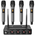 Wireless Microphone System with 4x10 Channels Cordless Handheld Microphone Y646