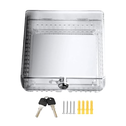 Acrylic Clear Large Thermostat Lock Box with Key, 7.3 x 4.7 x 2.2 inch A34017