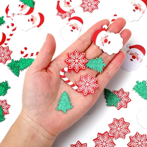 Christmas Confetti Glitter Tree Decorations Santa Claus Snowflakes Candy Canes Sprinkles P286461