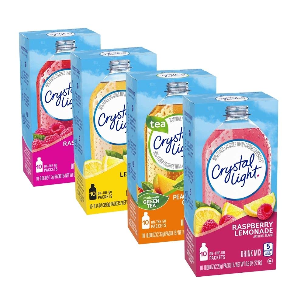 4 Favorite Flavors Sugar-Free Drink Mix Variety Pack, 10 Count Each (Pack of 4) T11906