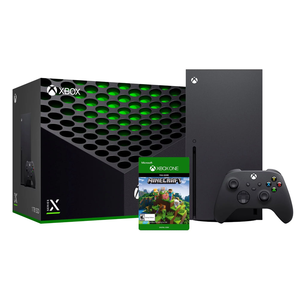 1TB SSD Black Xbox X Console and Wireless Controller with Minecraft Full Game and HDMI 2.1 Cable T177607