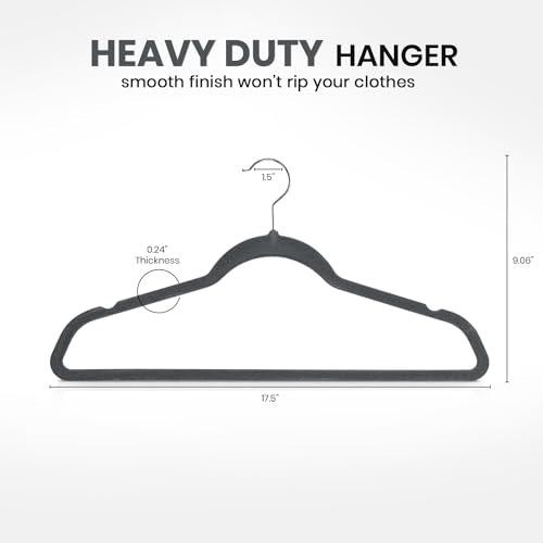 Velvet Hangers 20 Pack Non Slip Ivory Felt Hangers with 360° Rotatable Hook Z243