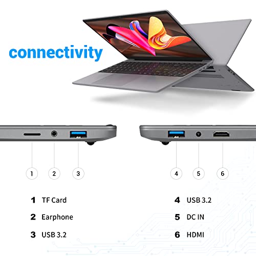 15.6 Inch Laptop Computer, Windows 11, 12GB RAM 512GB SSD, FHD IPS 1920x1200 Display, Celeron N5095 Quad-Core Processor O41351