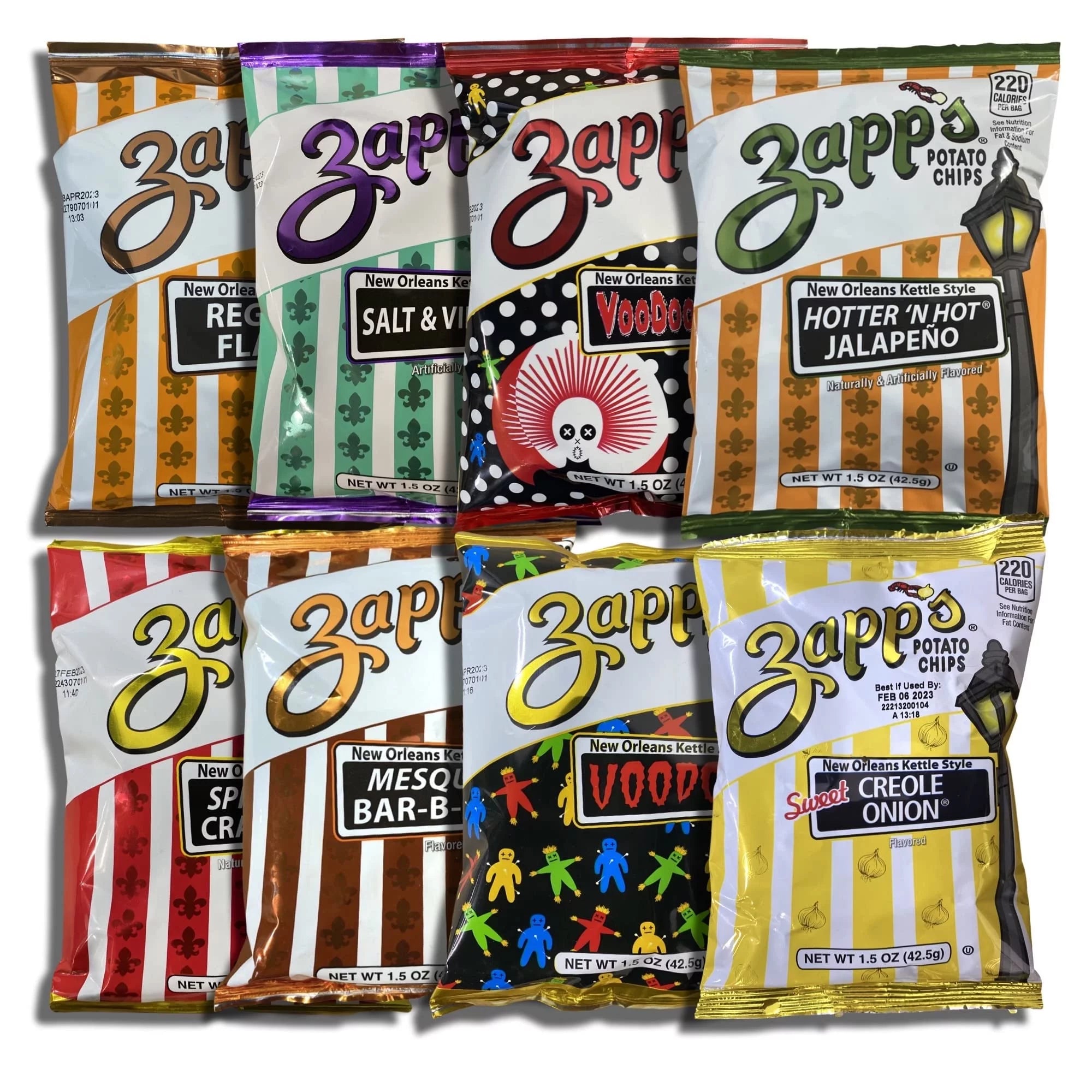 New Orleans Kettle Style Potato Chips 8 Flavor Variety Pack W834