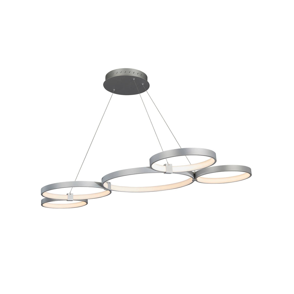 Silver 55x22 LED Adjustable Multi-Ring Chandelier I479