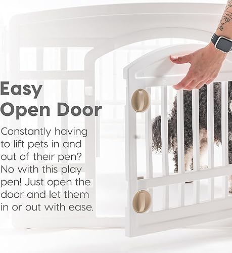 8-Panel 34" Black Foldable Dog Playpen C85403