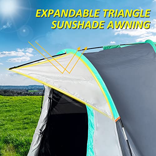 Waterproof PU2000mm 2-Person Truck Tent for 5.5-6.5 Ft Bed with Double Layer Windows Q522869