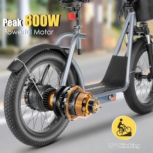 800w Electric Scooter with 20" Fat Tire, 20 MPH Top Speed, 30 Miles Range, Foldable P638