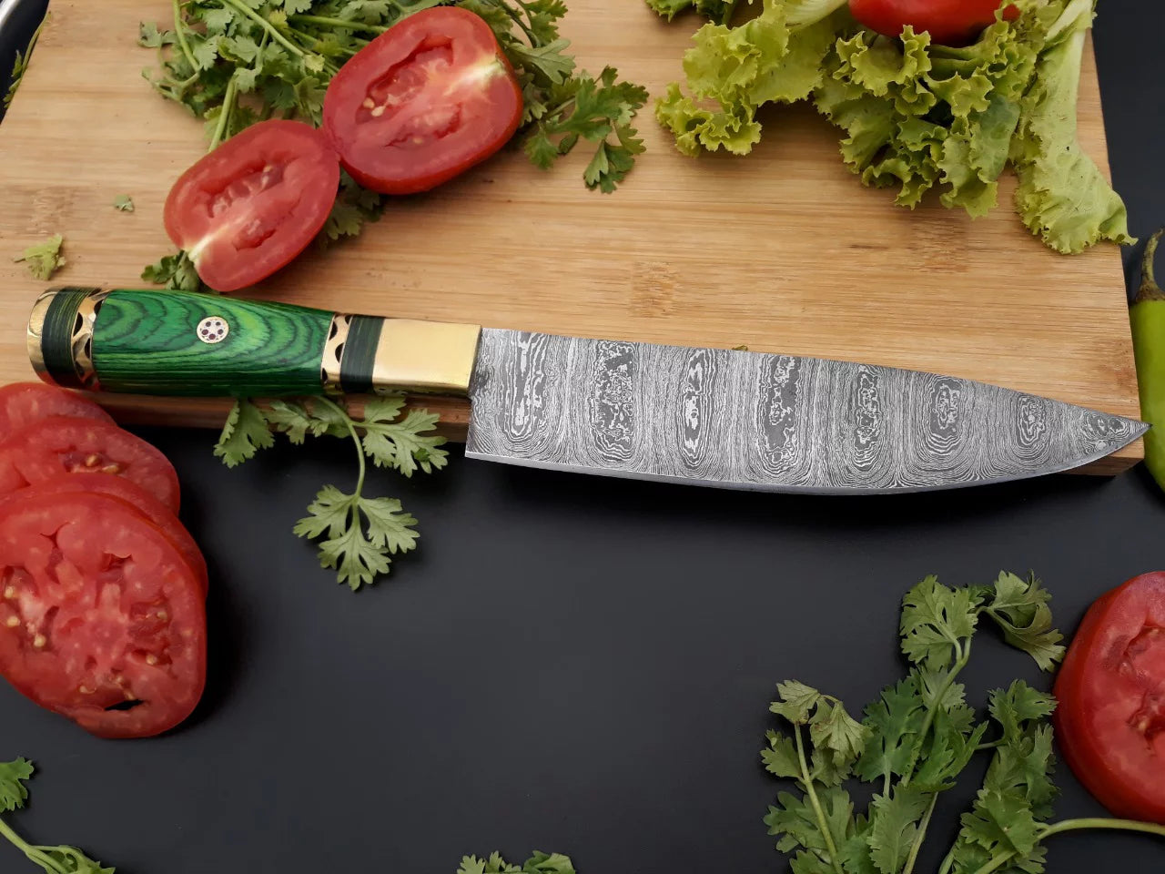 Handmade Damascus Chef Knife Fixed Blade L799