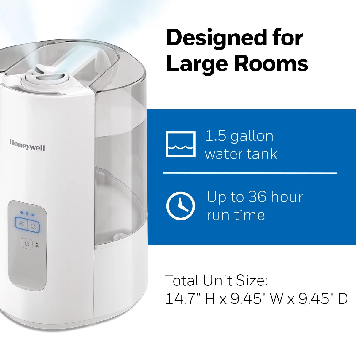 White Cool Warm Mist Humidifier, 600 sq ft W7946