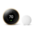 Brass Gold Nest Learning Thermostat and Temperature Sensor C119019