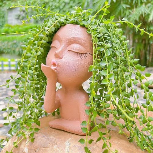 Cute Resin Face Planter Pot R3244